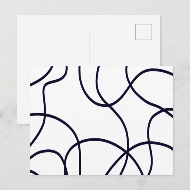 Minimalistische Linie Schwarz/Weiß Postkarte (Vorne/Hinten)