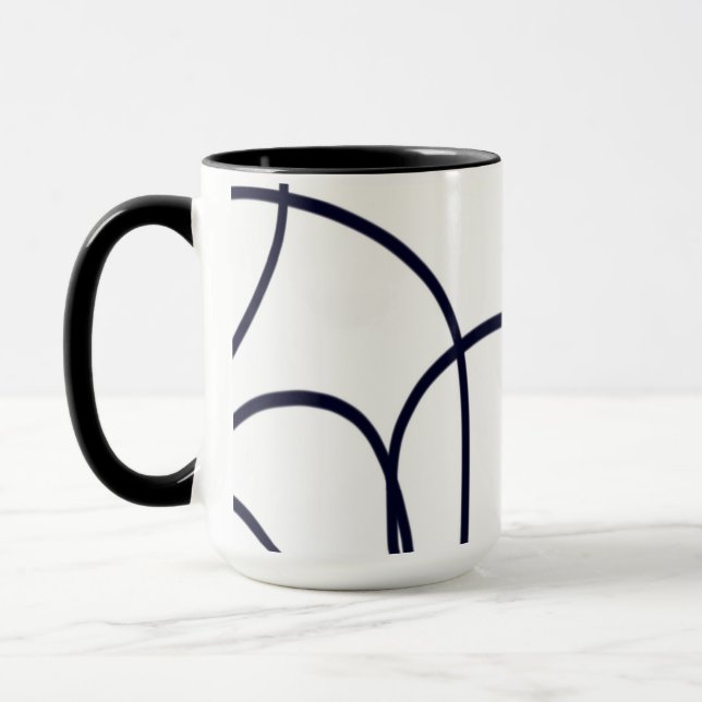 Minimalistische Linie Schwarz/Weiß Tasse (Links)