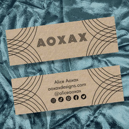 Minimalistische Linien Abstrakte Formen Einzigarti Mini Visitenkarte