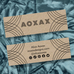 Minimalistische Linien Abstrakte Formen Einzigarti Mini Visitenkarte