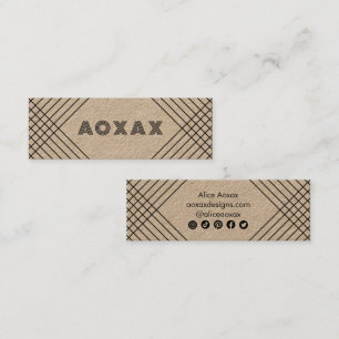 Minimalistische Linien Abstrakte grafische KRAFT Mini Visitenkarte