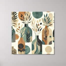 Minimalistische Linien Kunst mit erdigen Tönen und Leinwanddruck