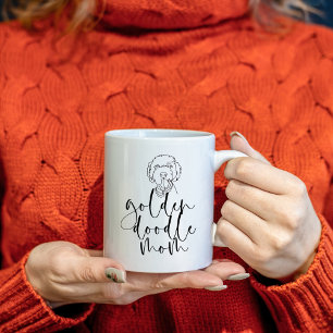 Minimalistische Linienführung Art Golden Doodle Ma Kaffeetasse
