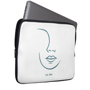 Minimalistische Linienkunst Gesicht Personalisiert Laptopschutzhülle