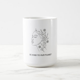 Minimalistische Linienkunst Gesicht Sei freundlich Kaffeetasse