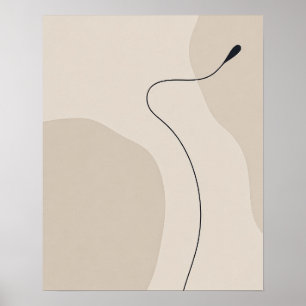 Minimalistische Linienkurvenkunst Poster