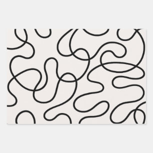 Minimalistische Linienweberei Geschenkpapier Set