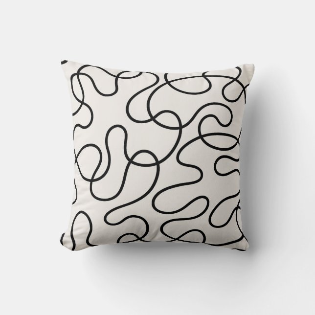Minimalistische Linienweberei Kissen (Vorderseite)
