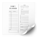 Minimalistische Liste der Tagesplaner Schwarz & We Notizblock<br><div class="desc">Organisieren Sie Ihren Tag mit diesem eleganten schwarz-weißen Planer,  um Listen Notizblock zu tun. Ideal,  um mit einer minimalistischen Touch produktiv bleibe.</div>