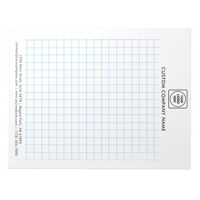 Minimalistische Logo-Firma Graph Memo Notizblock (Vorderseite)