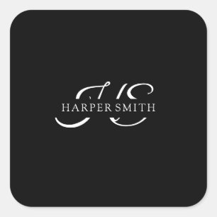 Minimalistische Logo-Markenbezeichnung Hochzeitske Quadratischer Aufkleber