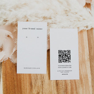 Minimalistische Logo-Ohrhänger-Anzeigekarte mit QR Visitenkarte
