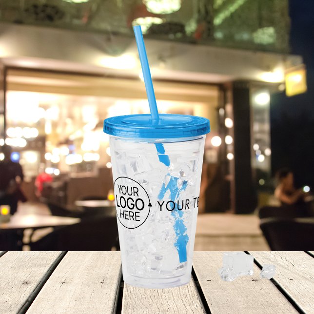 Minimalistische Logo-Typografie hinzufügen Acryltrinkbecher (Add Your Logo Minimalist Typography Acrylic Tumbler)