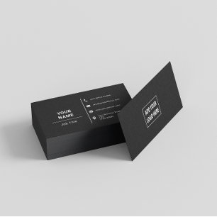 Minimalistische Logo-Typografie in Schwarzweiß Visitenkarte