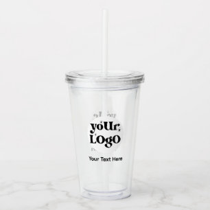 Minimalistische Logos und Texte Acryltrinkbecher