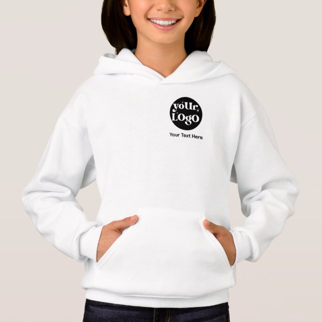Minimalistische Logos und Texte Hoodie (Vorderseite)