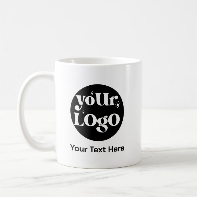 Minimalistische Logos und Texte Kaffeetasse (Links)