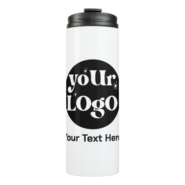 Minimalistische Logos und Texte Thermosbecher (Vorderseite)
