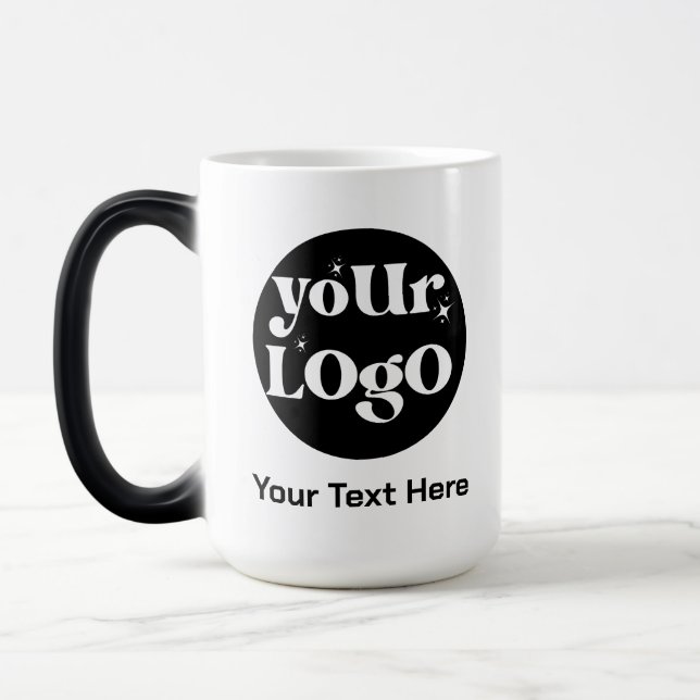 Minimalistische Logos und Texte Verwandlungstasse (Links)