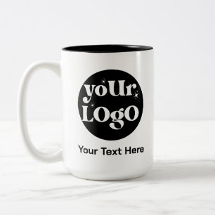 Minimalistische Logos und Texte Zweifarbige Tasse
