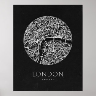 Minimalistische Londoner City-Karte Poster