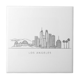 Minimalistische Los Angeles Skyline-Illustration Fliese