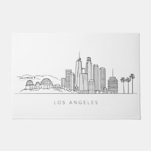 Minimalistische Los Angeles Skyline-Illustration Fußmatte