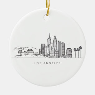 Minimalistische Los Angeles Skyline Illustration Keramik Ornament