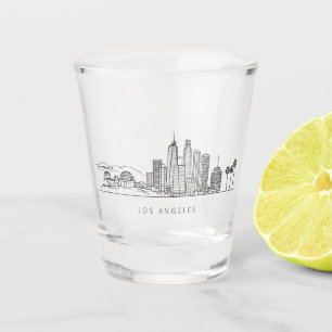 Minimalistische Los Angeles Skyline-Illustration Schnapsglas