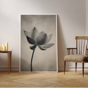 Minimalistische Lotus Blume Kunst, Dichtung und Mu Poster