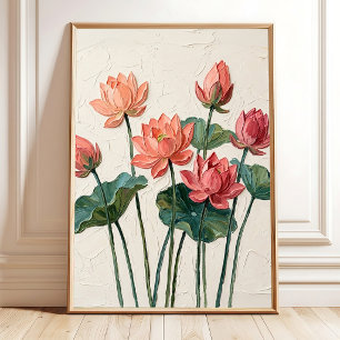 Minimalistische Lotus-Leinwanddruck Poster