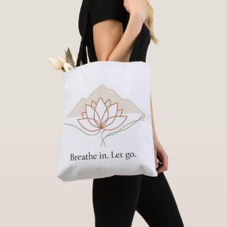 Minimalistische Lotus-Yoga-Tasche – „Atme ein. Las