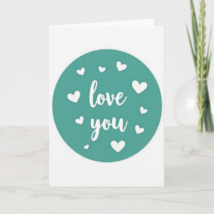 Minimalistische Love You Herzen Karte