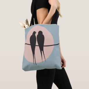 Minimalistische Lovebirds auf einem Draht