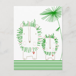 Minimalistische Löwe - grün Postkarte