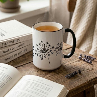 Minimalistische Löwenzahn-Tasse - Hübsche botanisc Tasse