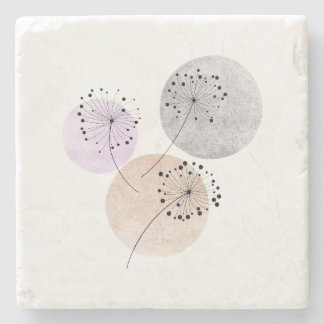 Minimalistische Löwenzahn-Wünsche Boho Neutral War Steinuntersetzer