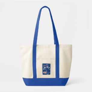 Minimalistische Lucky Cat Illustration Süße japani Tragetasche
