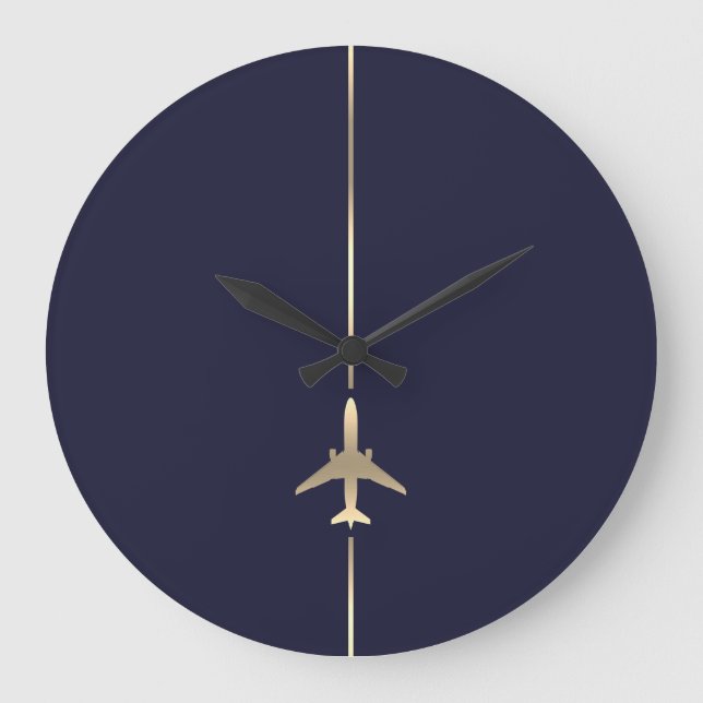 Minimalistische Luftfahrt Große Wanduhr (Vorderseite)