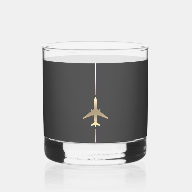 Minimalistische Luftfahrt Whiskyglas (Vorderseite)