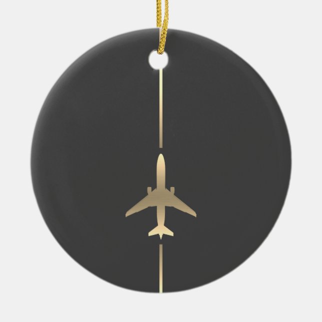 Minimalistische Luftfahrtverzierung Keramik Ornament (Vorne)