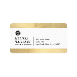 Minimalistische Luxe Floral Logo Designer Imitate  Adressaufkleber
