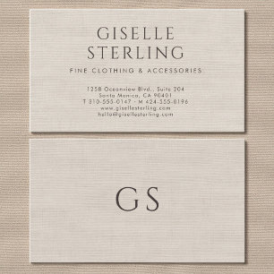 Minimalistische Luxus-Boutique-Kleidung Faux-Leine Visitenkarte