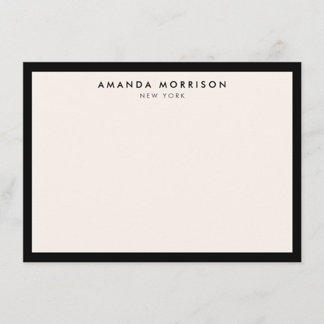 Minimalistische Luxus-Boutique Schwarz/ElfenbeinNo Mitteilungskarte (Vorderseite)