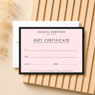 Minimalistische Luxus-Geschenkkarte Rosa