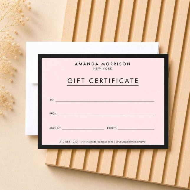 Minimalistische Luxus-Geschenkkarte Rosa (Von Creator hochgeladen)