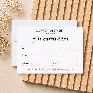 Minimalistische Luxus-Geschenkkarte Weiß