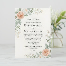 "Minimalistische Luxus-Hochzeit - Save the Date" Date
