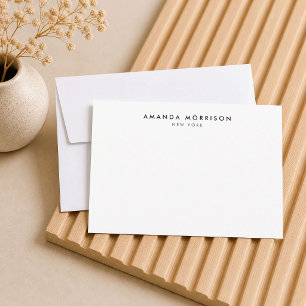 Minimalistische Luxus Weiße Notizkarte Mitteilungskarte