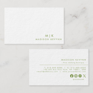 Minimalistische Luxusboutique Elfenbein Visitenkar Visitenkarte